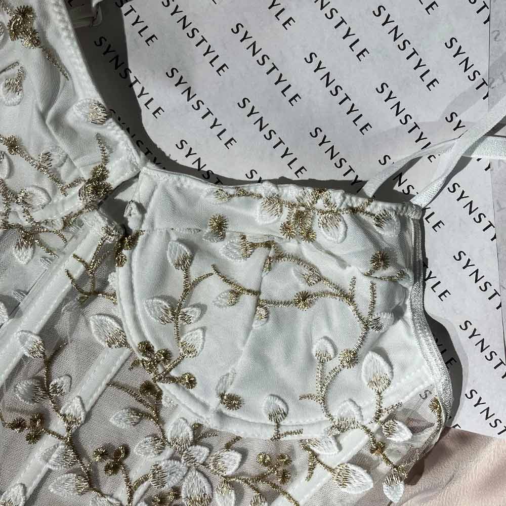برالت زنانه فنردوزی شده سفید بلوم (bloom)
