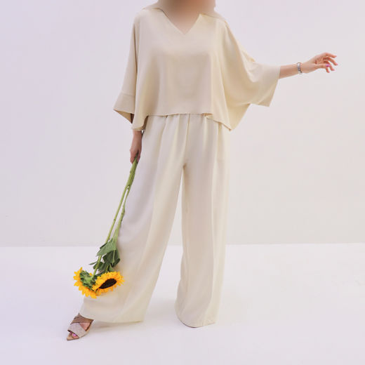 شومیز زنانه آستین کیمونو لینن بیانکا (Bianca) سین استایل