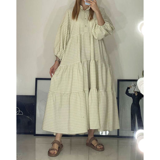 پیراهن زنانه بلند چین دار لویش (Lavish) سین استایل