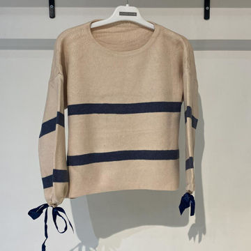 بافت زنانه یقه گرد کرم Fall 40