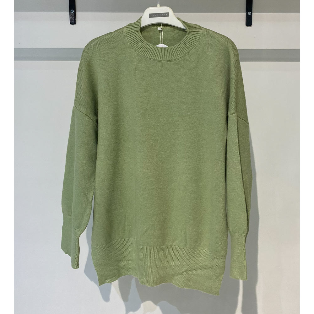 بافت زنانه یقه گرد سبز Fall 44