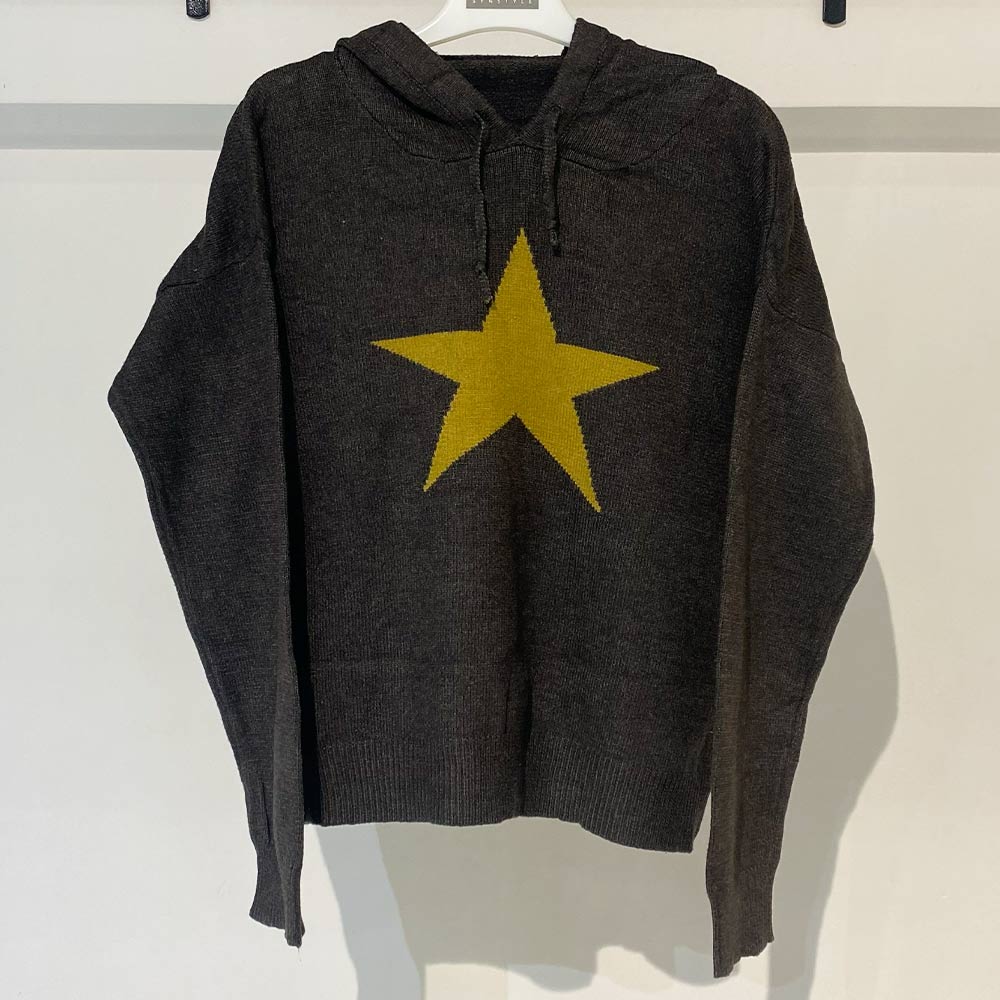 بافت زنانه کلاهدار ذغالی Fall 48