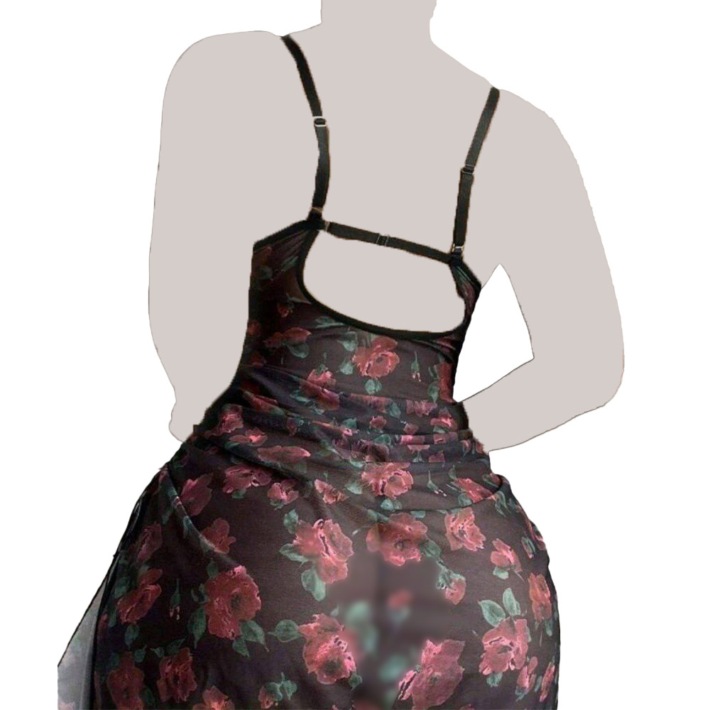 لباس خواب زنانه کوتاه حریر فنردار مارین (Marin)