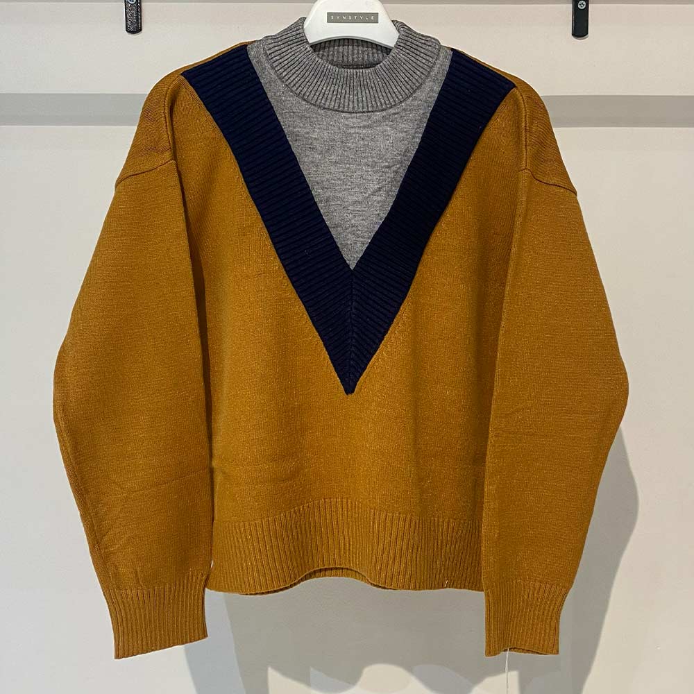 بافت زنانه یقه گرد خردلی Fall 51