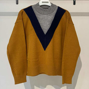 بافت زنانه یقه گرد خردلی Fall 51