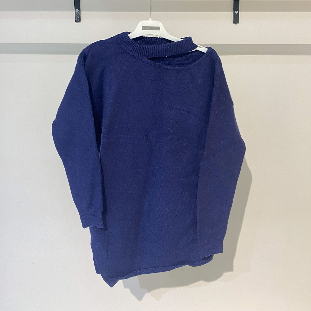 بافت زنانه برش دار آبی Fall 52