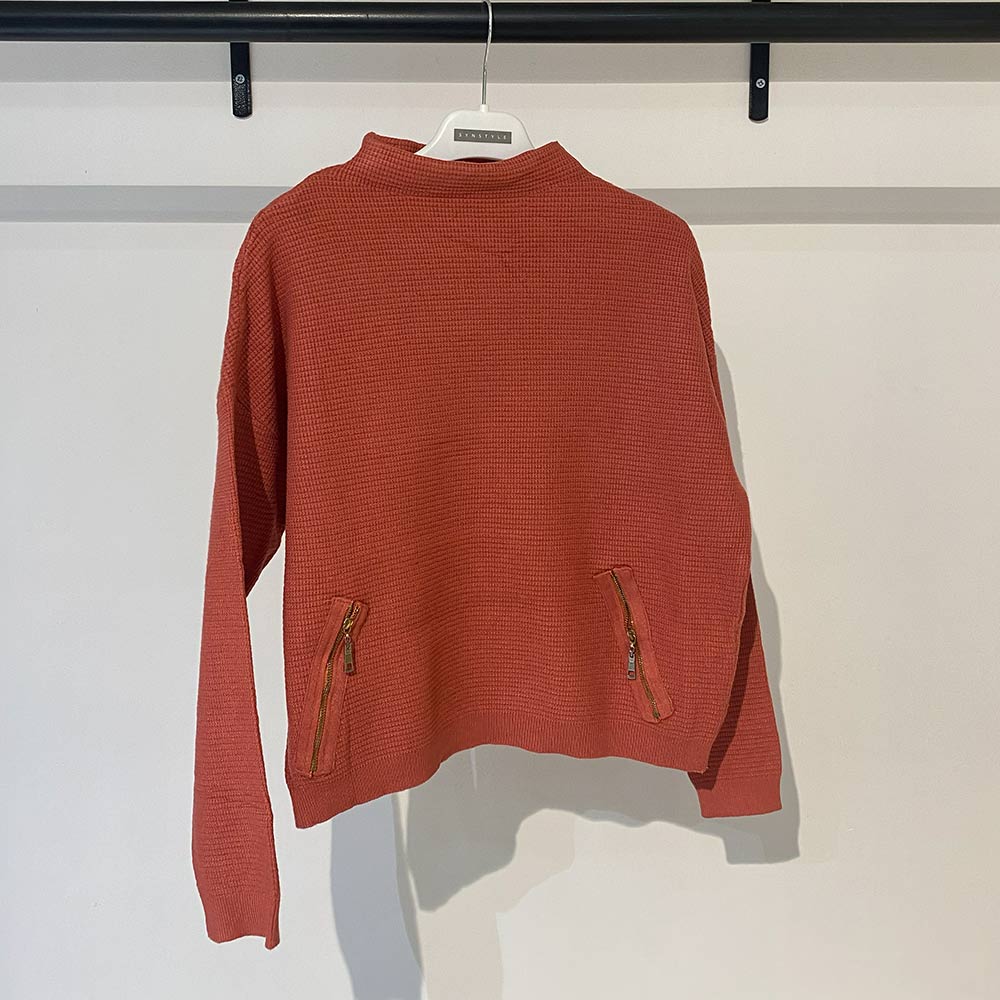 بافت زنانه آجری زیپ دار Fall 54