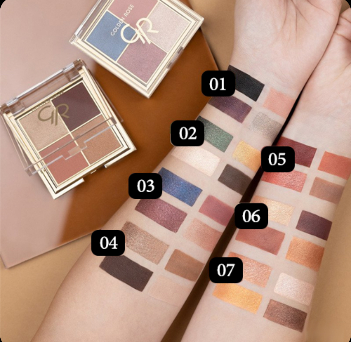 پالت سایه چهار رنگ گلدن رز  (Golden rose)