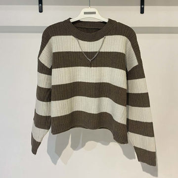 بافت زنانه یقه گرد راه راه Fall 58