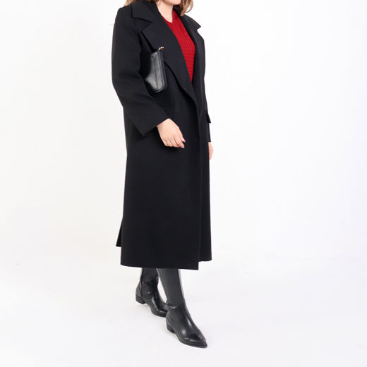 پالتو زنانه بلند فوتر مشکی کانتس (Contess) سین استایل