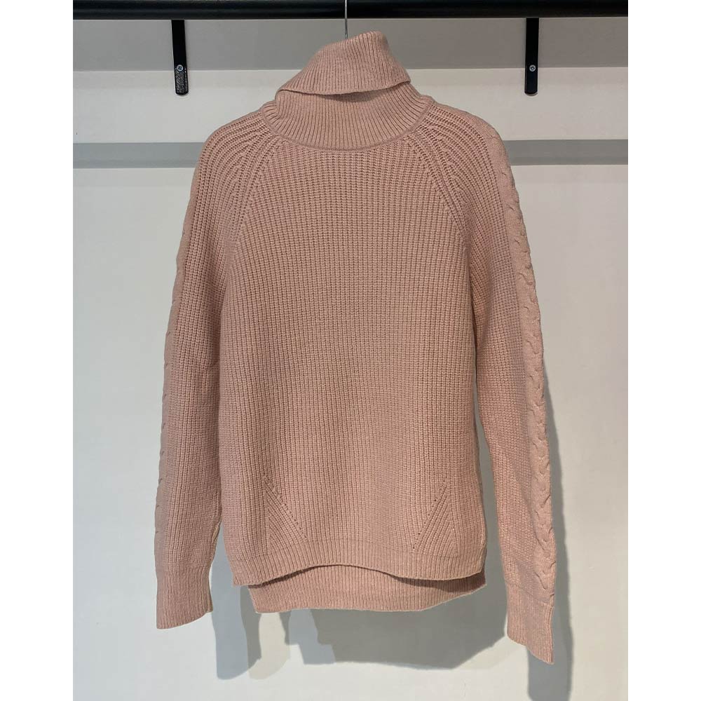 بافت زنانه یقه اسکی صورتی کمرنگ Fall 65