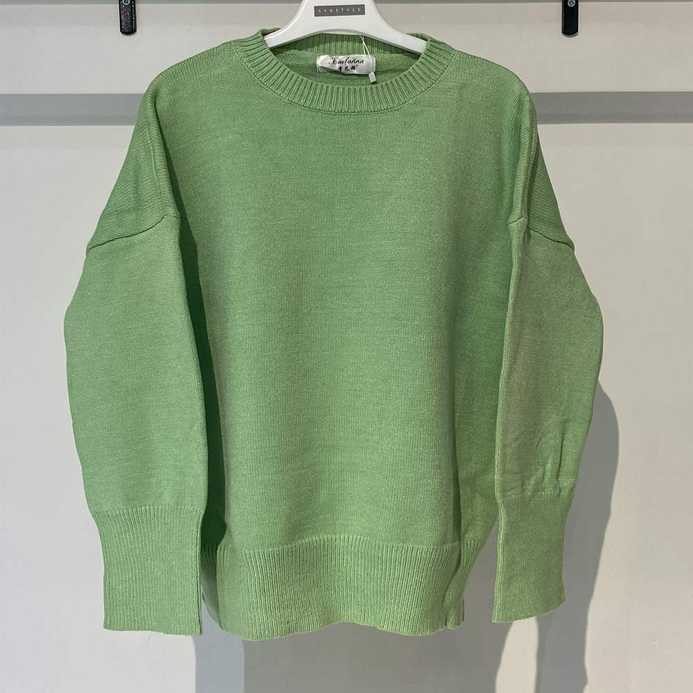 بافت زنانه یقه گرد سبز پسته‌ای Fall 67