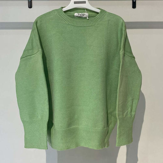 بافت زنانه یقه گرد سبز پسته‌ای Fall 67