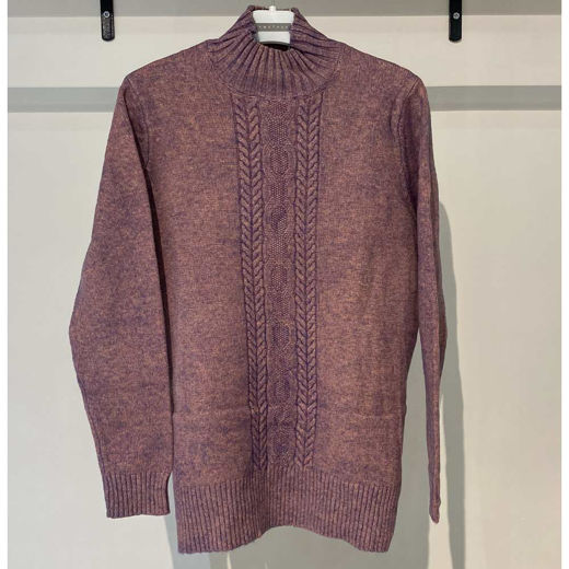 بافت زنانه یقه ایستاده بنفش Fall 72