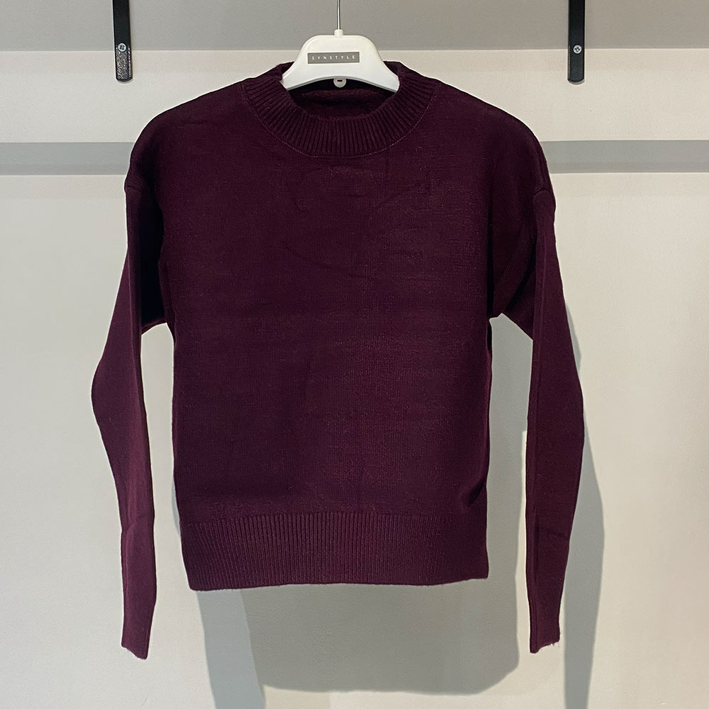 بافت زنانه ساده بادمجانی Fall 74