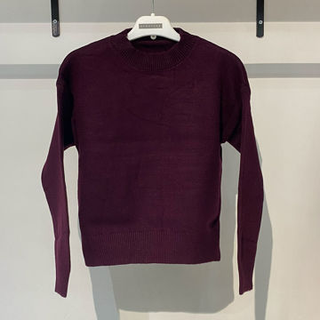 بافت زنانه ساده بادمجانی Fall 74