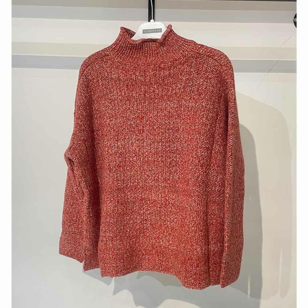 بافت زنانه یقه ایستاده نارنجی Fall 28