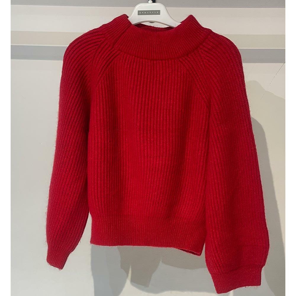 بافت زنانه کشباف رگلان قرمز Fall31