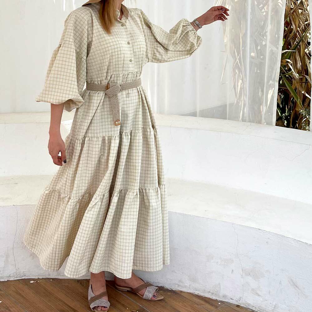 پیراهن زنانه بلند چین دار لویش (Lavish) سین استایل