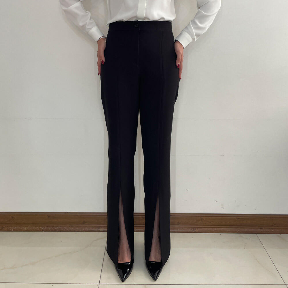 شلوار زنانه چاکدار مشکی سالیان (Salian)