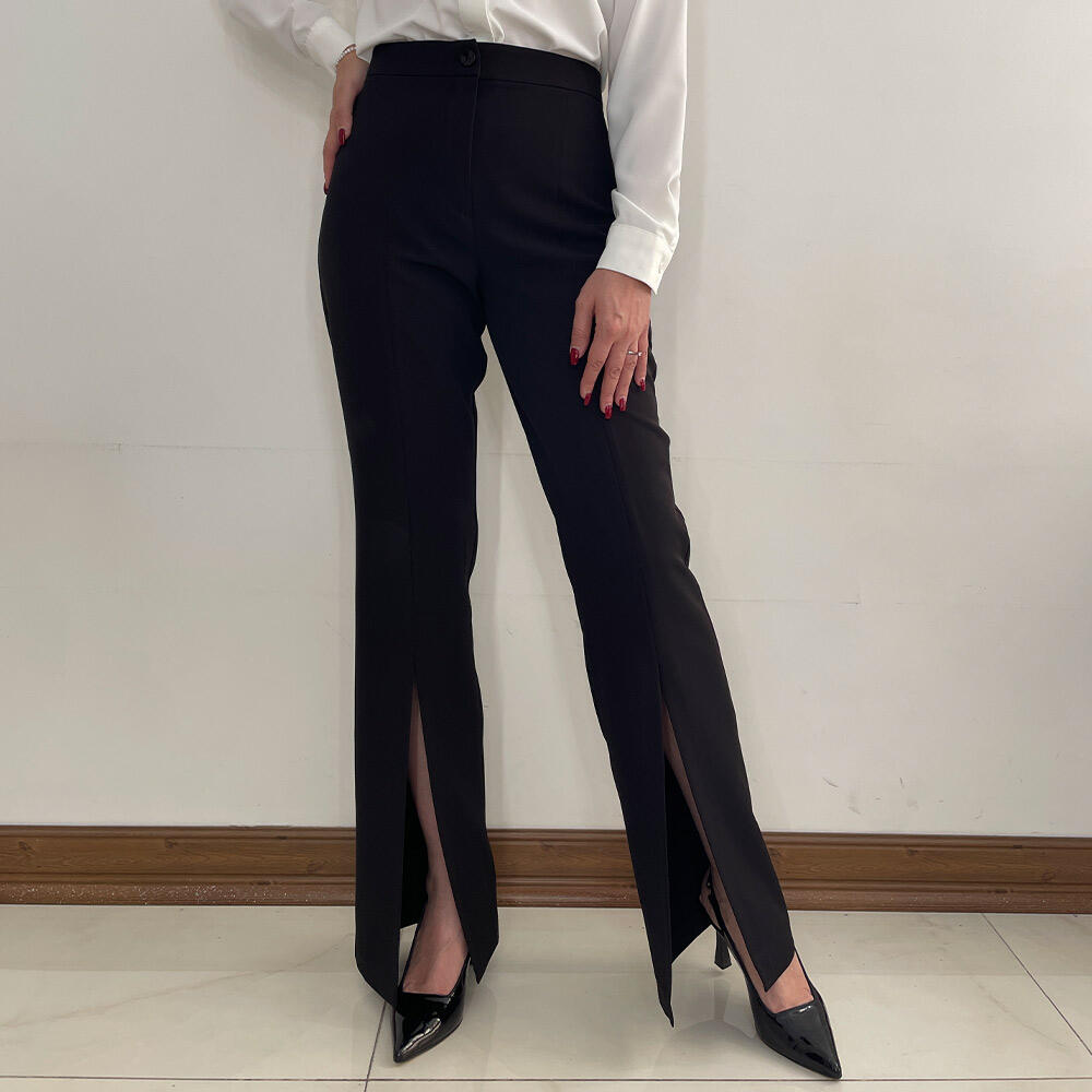 شلوار زنانه چاکدار مشکی سالیان (Salian)