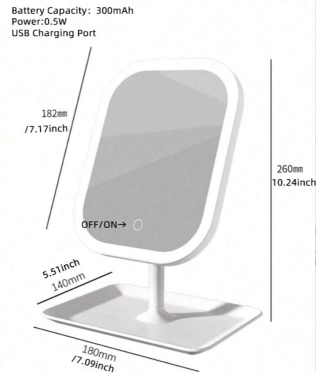 آینه ارایشی LED رومیزی شین (SHEIN)