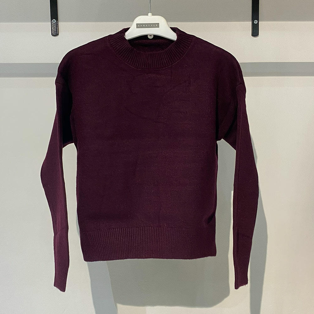 بافت زنانه ساده بادمجانی Fall 74