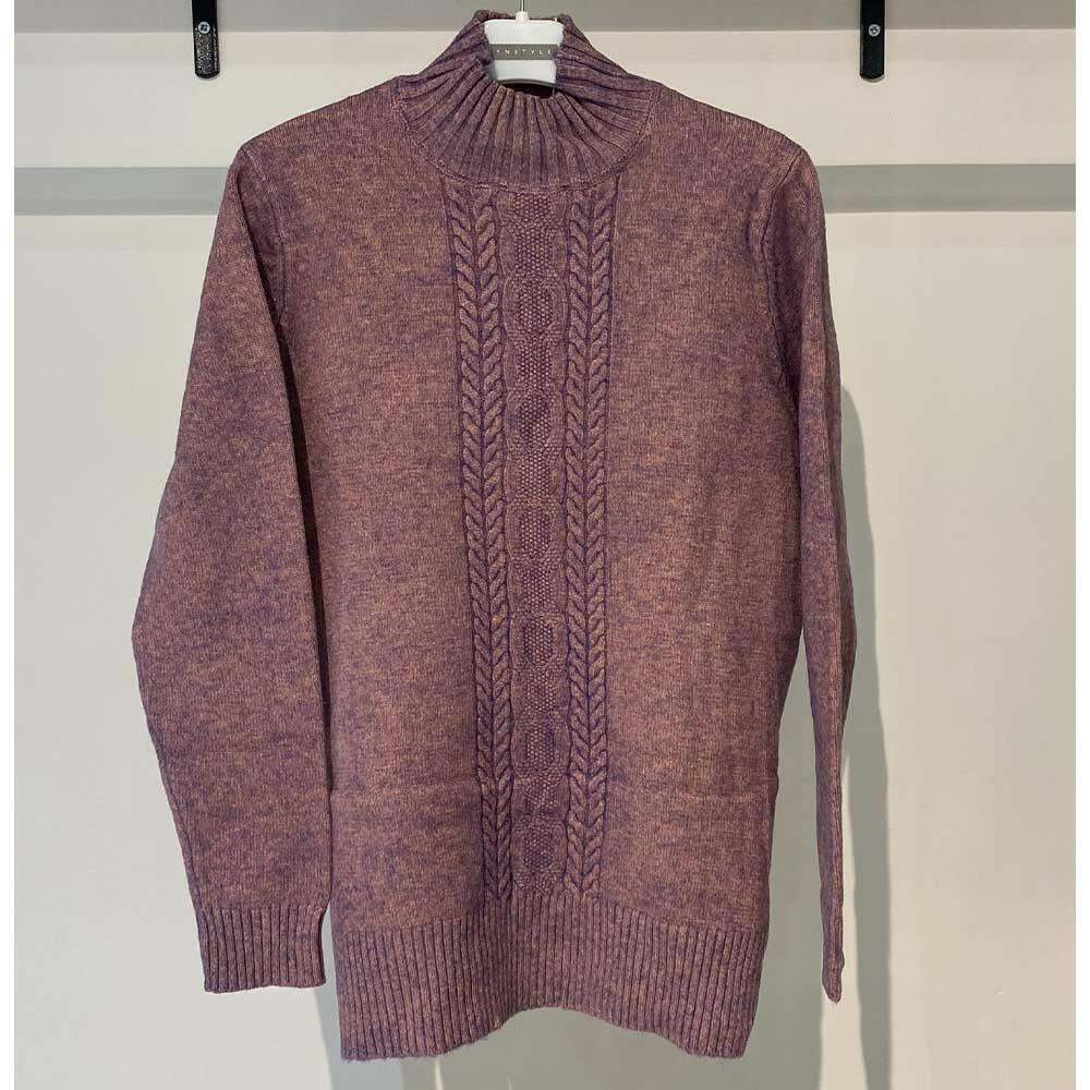 بافت زنانه یقه ایستاده بنفش Fall 72