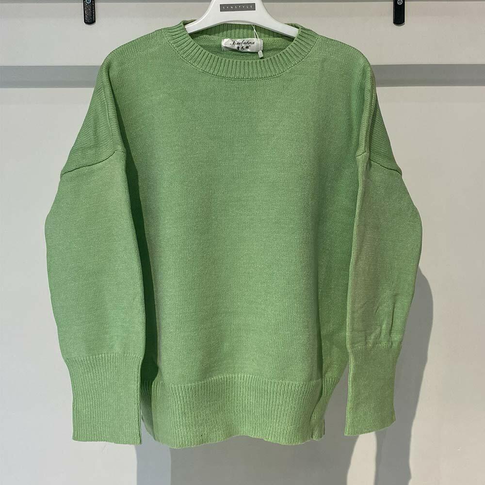 بافت زنانه یقه گرد سبز پسته‌ای Fall 67