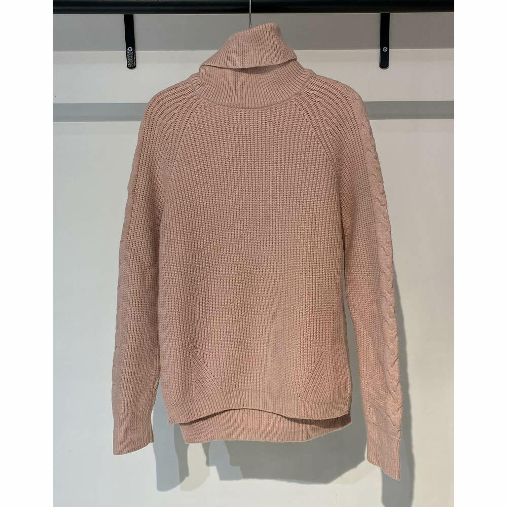 بافت زنانه یقه اسکی صورتی کمرنگ Fall 65