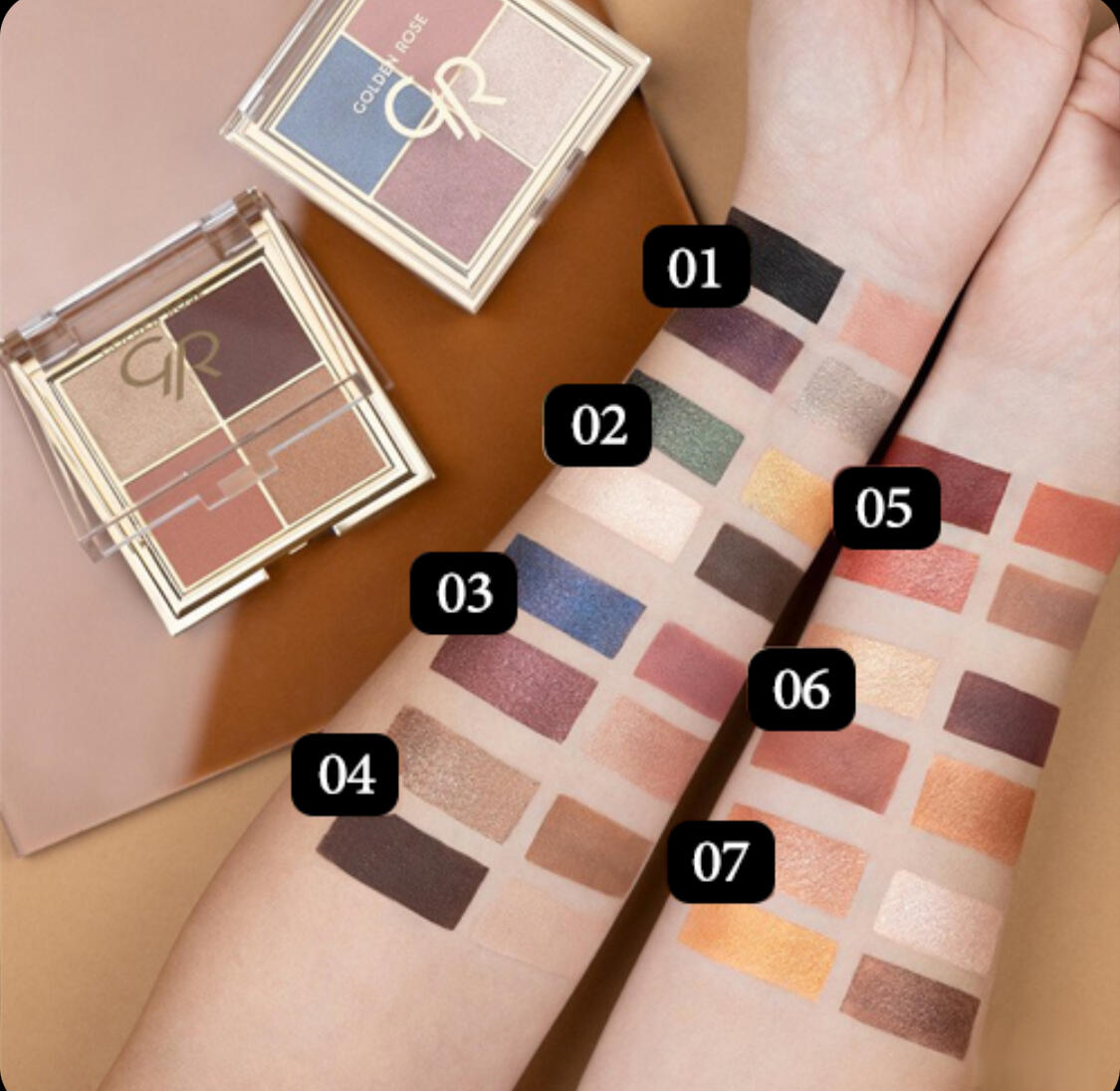 پالت سایه چهار رنگ گلدن رز  (Golden rose)