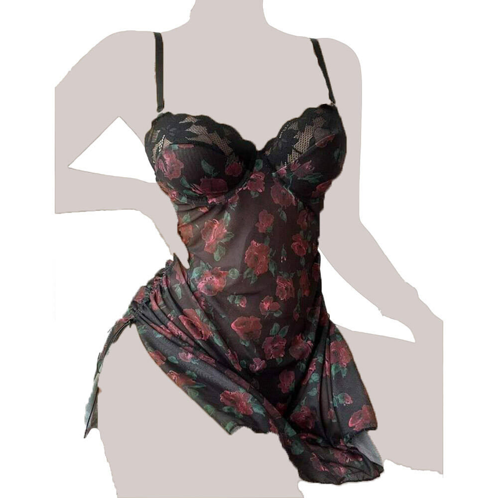 لباس خواب زنانه کوتاه حریر فنردار مارین (Marin)