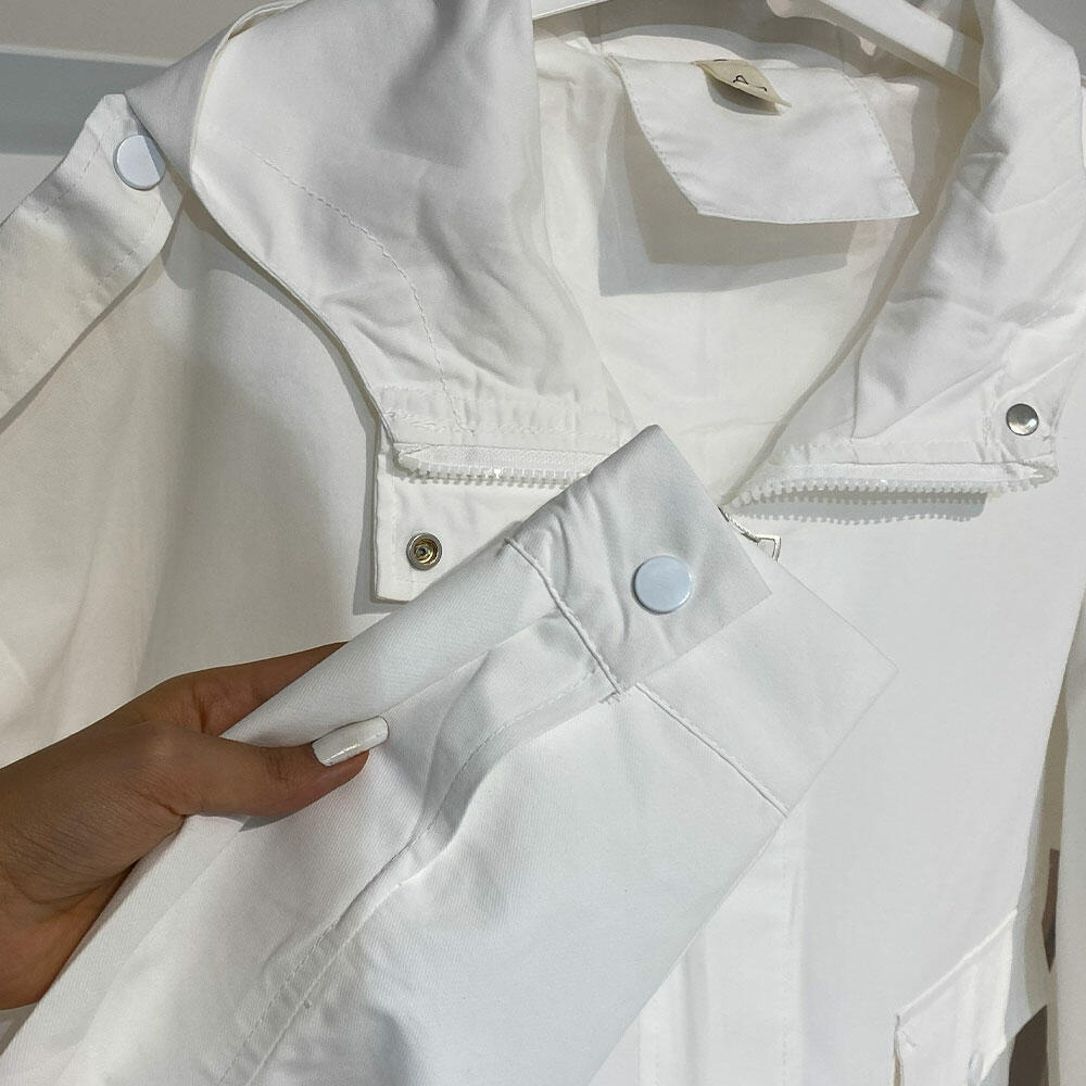 بامبر جکت زنانه سفید سوانا (Swana) سین استایل