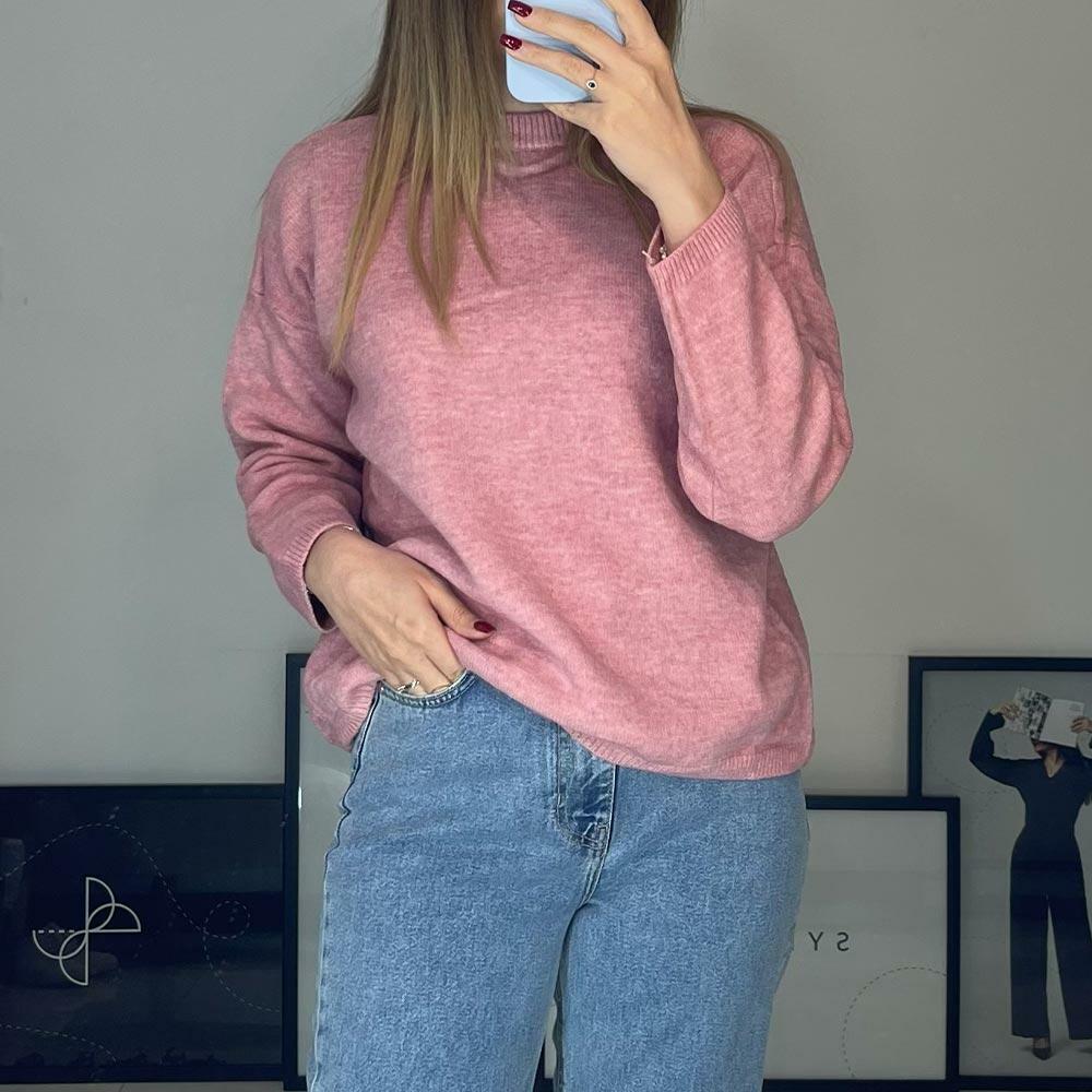 بافت زنانه یقه ایستاده صورتی Fall 3