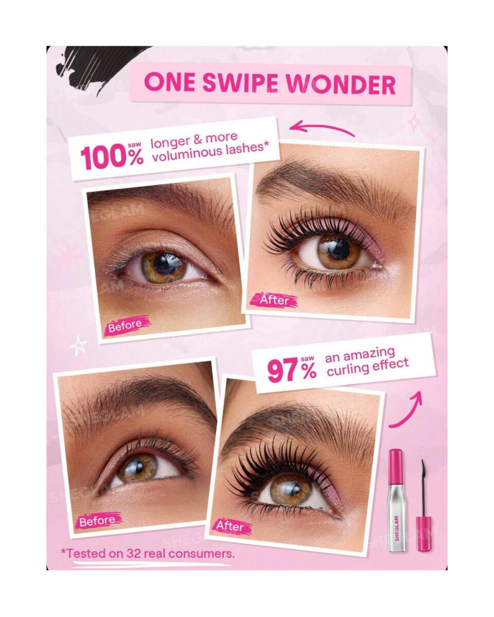 ریمل حجم‌دهنده و جداکننده صورتی شیگلم (Sheglam)