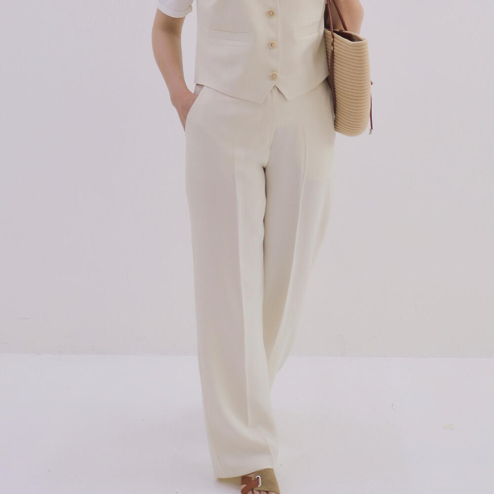 شلوار زنانه لینن کرم الیویا (Olivia) سین استایل