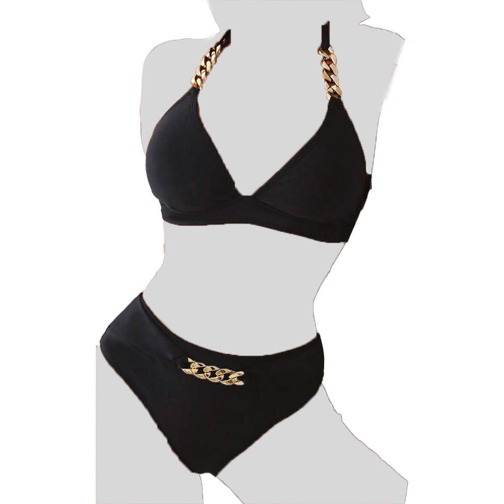 مایو زنانه دو تکه مشکی چینا (Cheina)