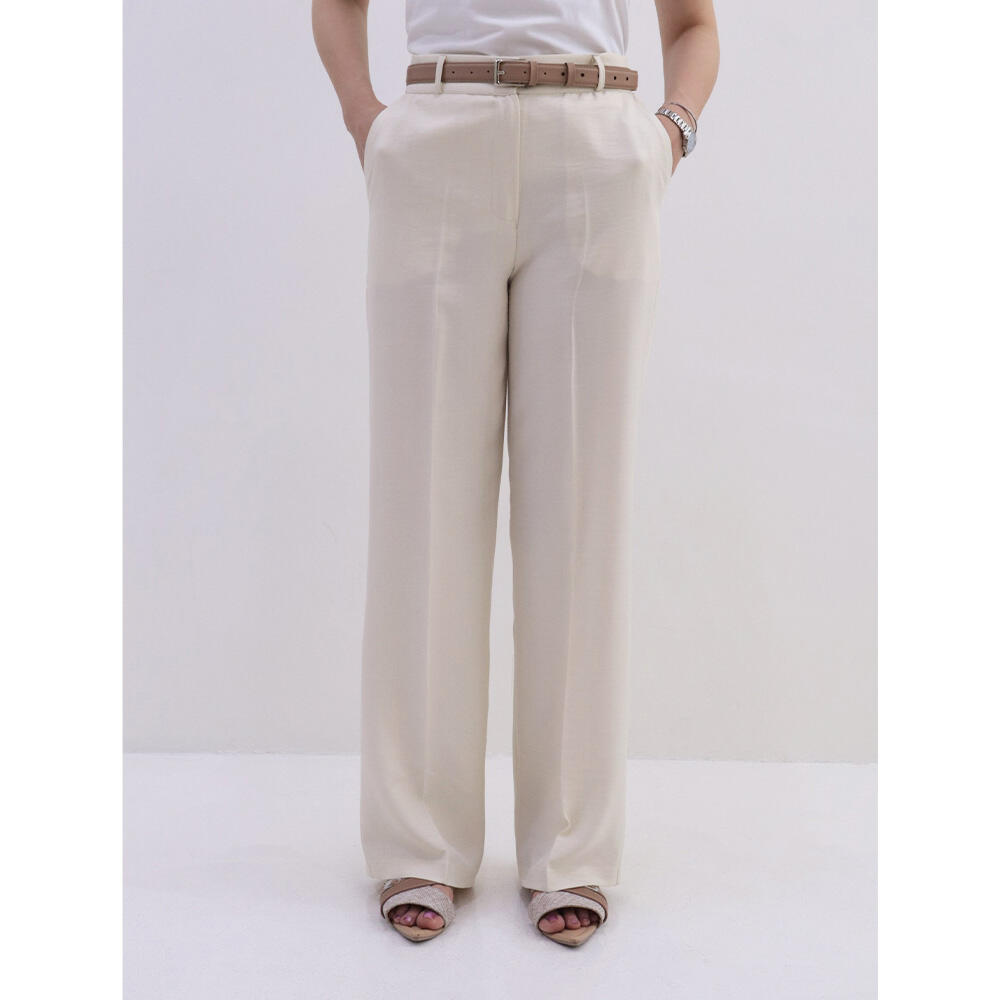 شلوار زنانه لینن کرم الیویا (Olivia) سین استایل