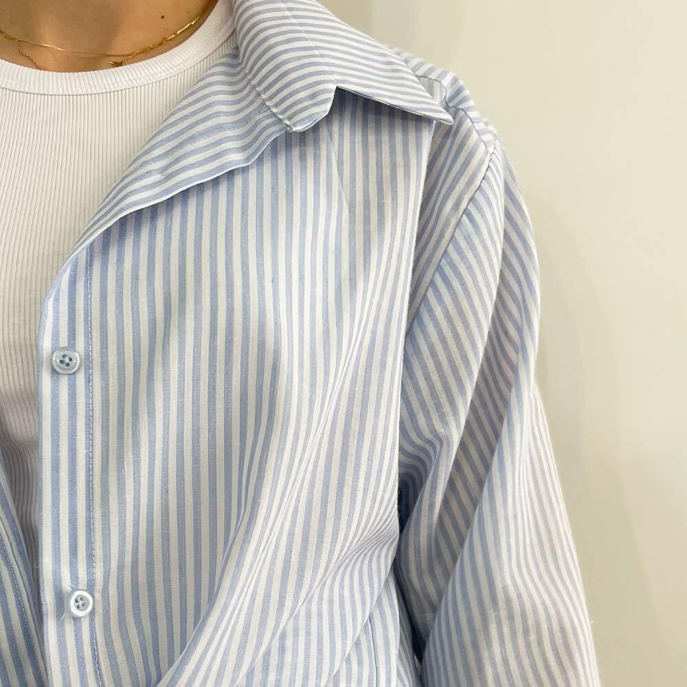 شومیز لینن زنانه راه راه وندا (Venda) سین استایل