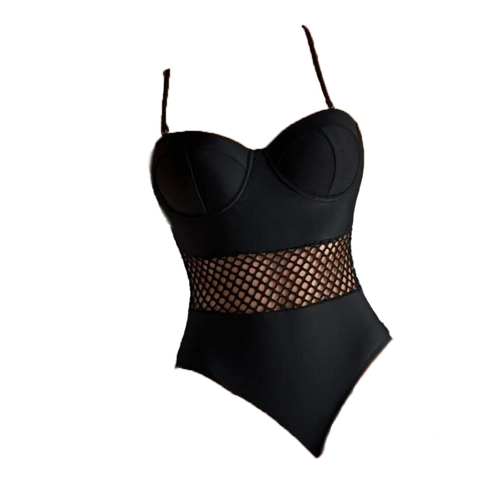 مایو زنانه مشکی کاپدار کلارین (Kelarin) سین استایل