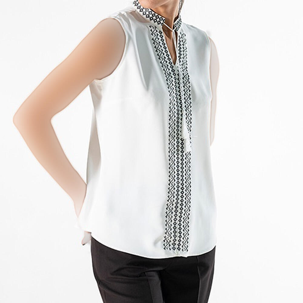 تاپ زنانه کرپ گلدوزی مشکی آمیان(Amian) کد 3098