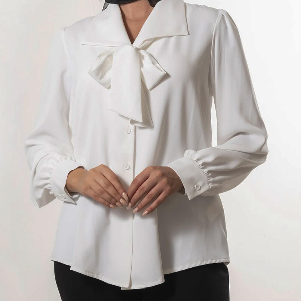 شومیز زنانه کرپ یقه کراواتی دمی (Demy) کد 2220