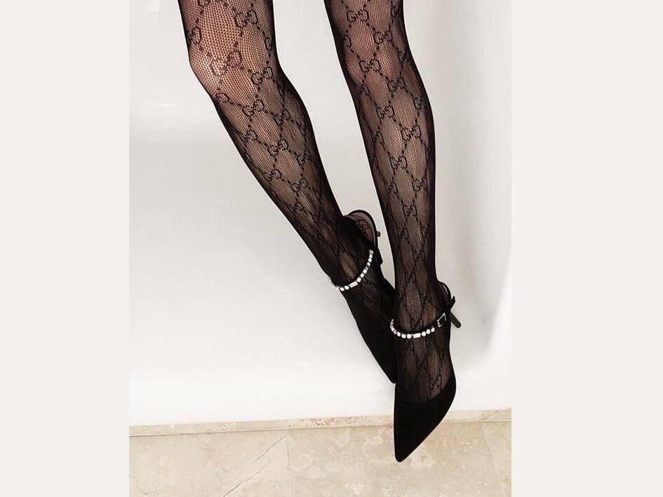 جوراب شلواری زنانه مشکی طرح گوچی (Gucci)