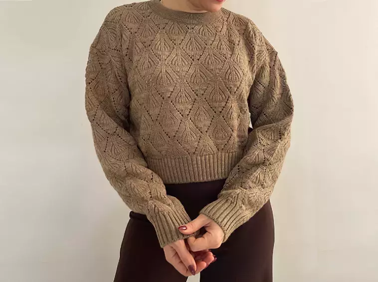 بافت زنانه پترن دار یقه گرد رامونا (Ramona)