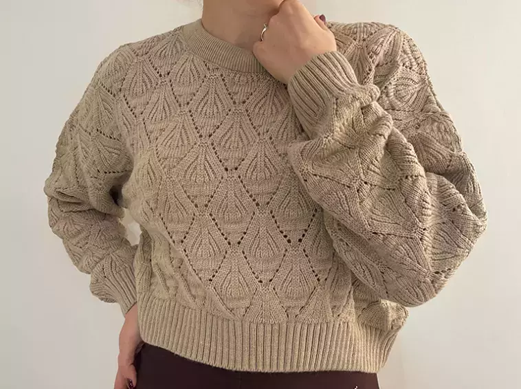 بافت زنانه پترن دار یقه گرد رامونا (Ramona)