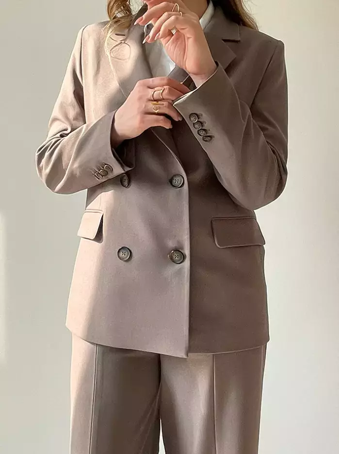 کت و شلوار زنانه قهوه ای شارلوت کد 5596