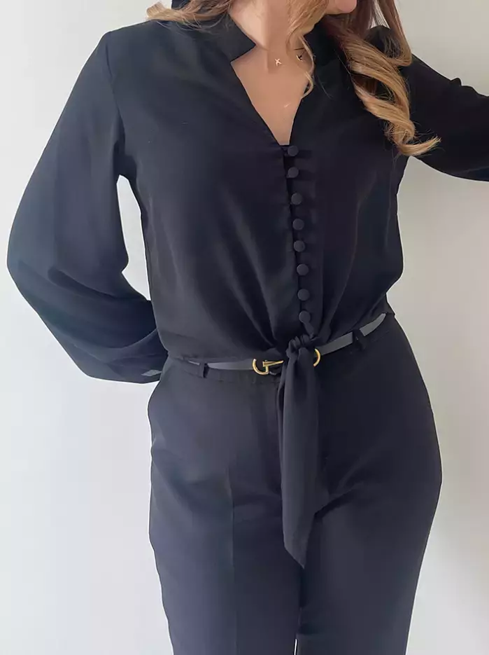 شومیز زنانه کرپ مشکی الیوت (Elliot) کد 2531