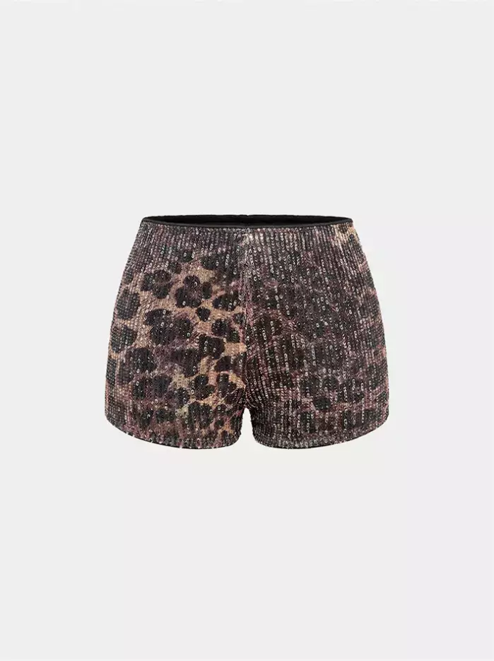 شلوارک زنانه مجلسی پلنگی پارتینا (Partina) برند شین Shein