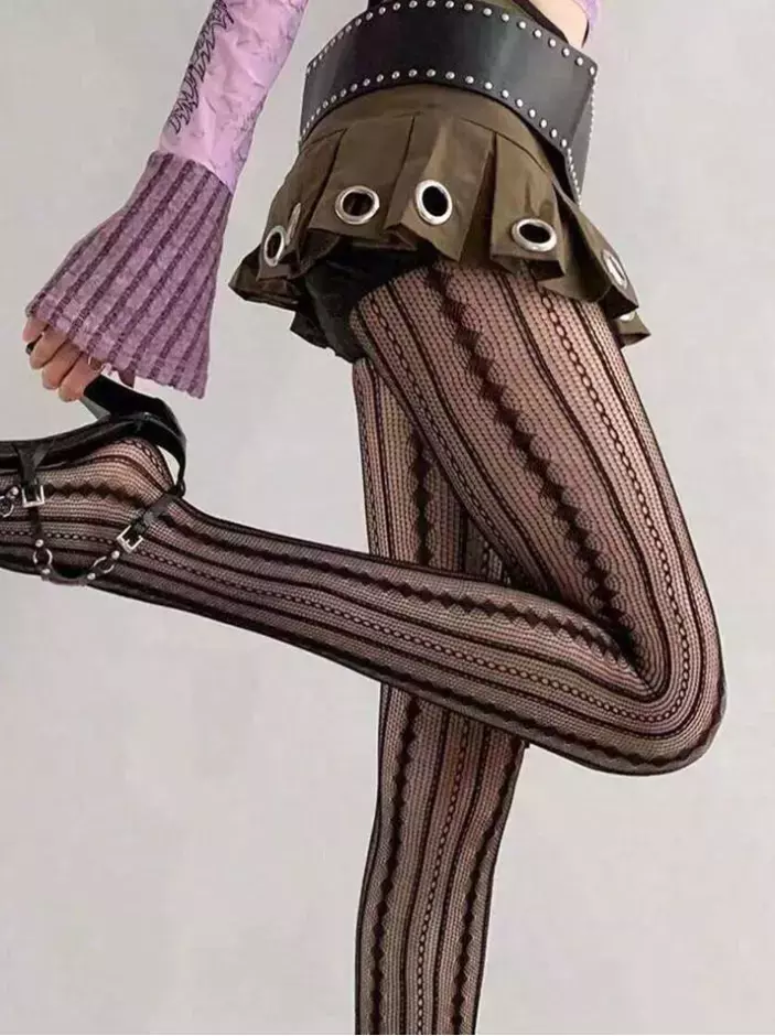 جوراب شلواری زنانه توری راه راه وانکا (Vanka) برند شین Shein