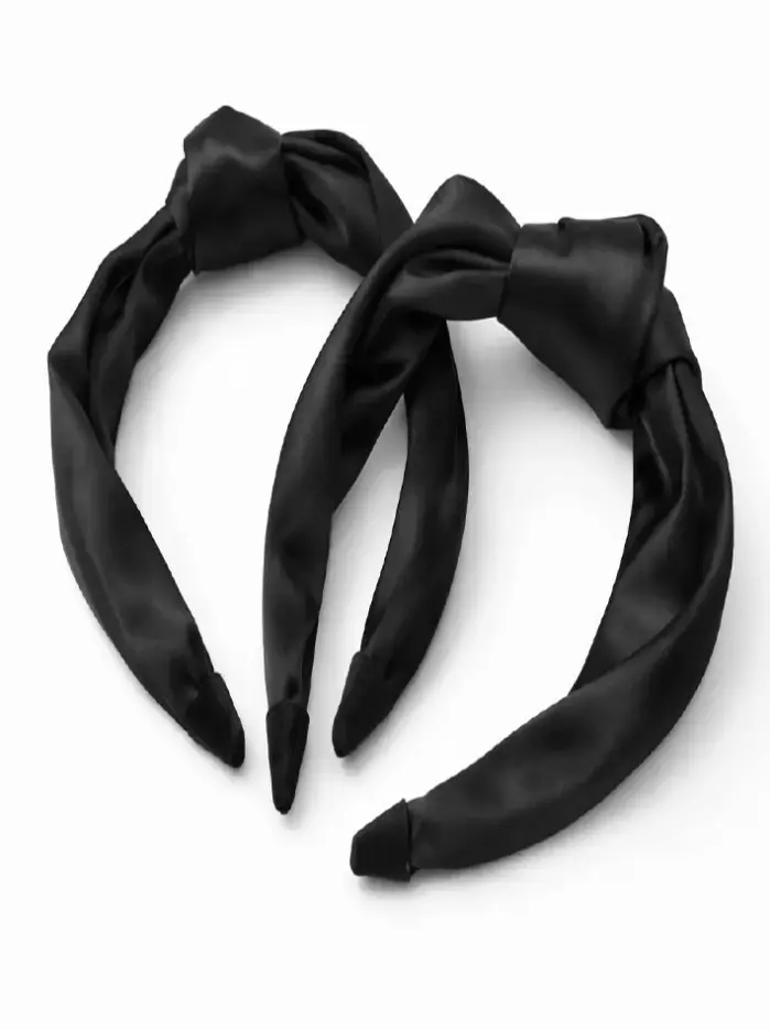 تل زنانه گره‌ای ساتن مشکی ستیا (Setia)